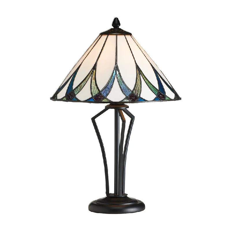 Industrial Style Floor Lamp with Exposed Bulbs for Loft ApartmentsOaks Allanton Medium Tiffany Table Lamp