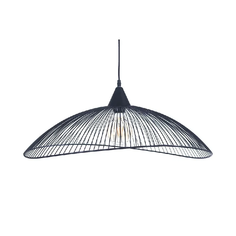 Fabric Floor Lamp with a Linen Shade for a Relaxed AestheticOaks Lighting Helios Black Single Ceiling Pendant - 66cm