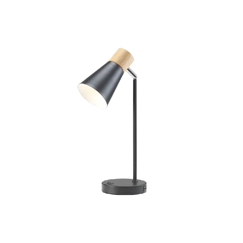 Adjustable Height Floor Lamp for Versatile Lighting NeedsOaks Lighting Sylva Black Table Lamp with USB