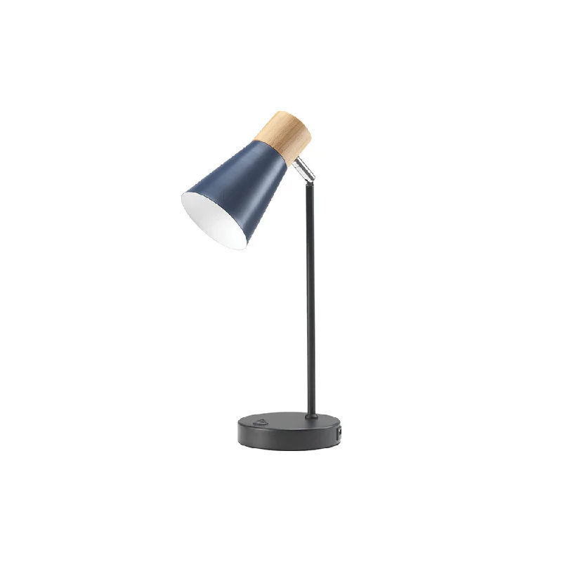 Glass Floor Lamp with Frosted Shades for Soft Diffused LightOaks Lighting Sylva Navy Table Lamp with USB