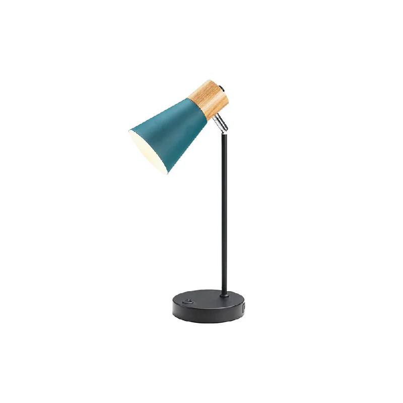 Metal Floor Lamp with a Matte Black Finish for a Sleek LookOaks Lighting Sylva Teal Table Lamp with USB