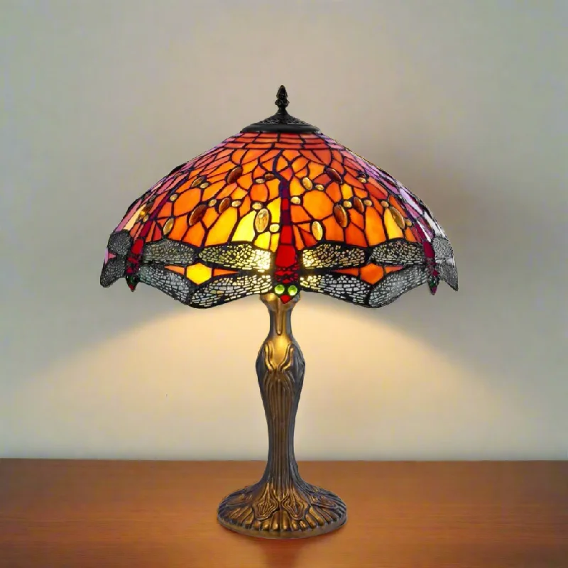 Industrial Style Floor Lamp with Exposed Bulbs for Loft ApartmentsOrange 40cm Dragonfly Tiffany Table Lamp