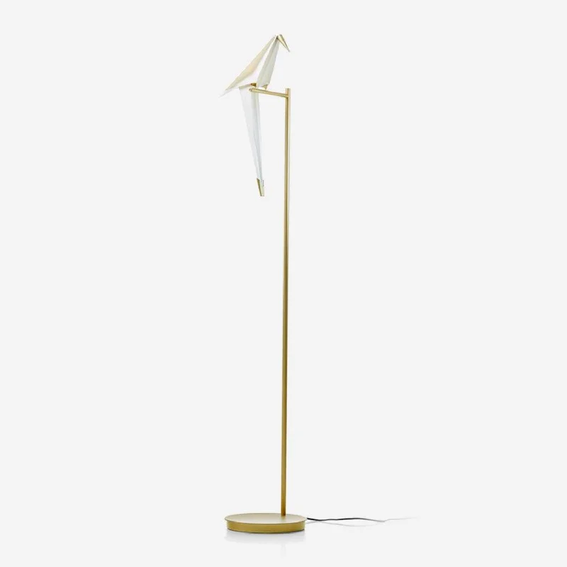 USB Charging Port Floor Lamp for Convenient Device ChargingPaper Crane Bird Floor Lamp