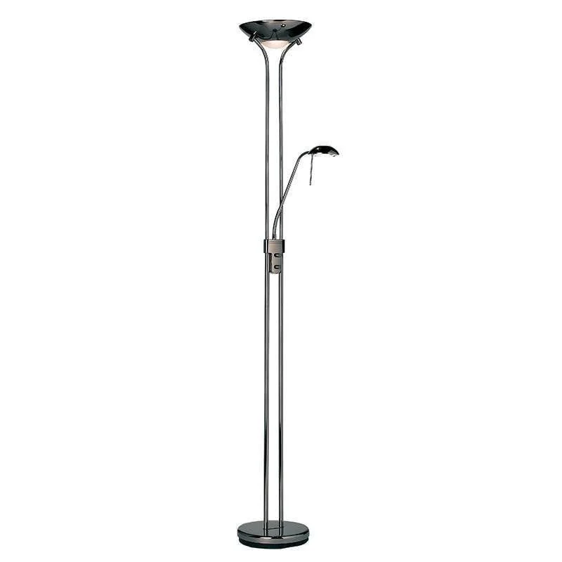 Dimmable Floor Lamp for Adjustable Lighting AmbianceRome Black Chrome Mother & Child  Floor Reading Lamp