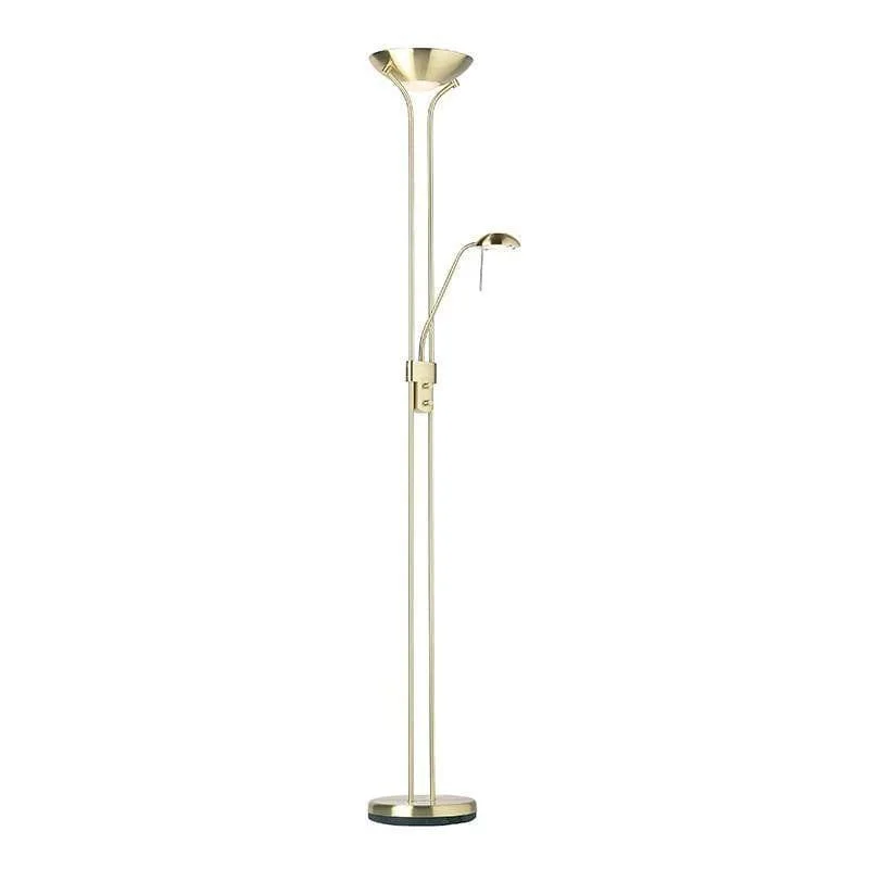 Bohemian Inspired Floor Lamp for Eclectic Home DecorRome Satin Brass Mother & Child  Floor Reading Lamp