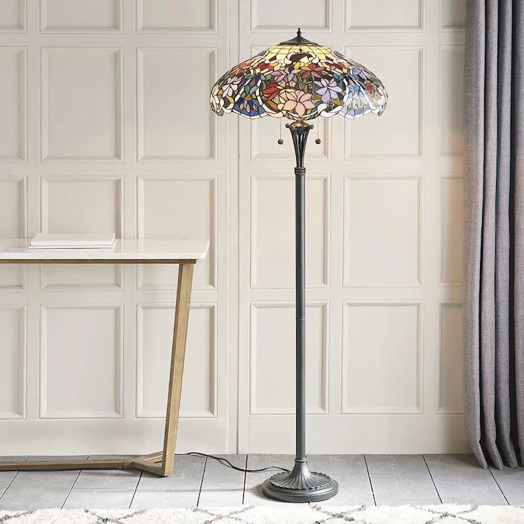 Metal Floor Lamp with a Matte Black Finish for a Sleek LookInteriors 1900 Sullivan Tiffany Floor Lamp