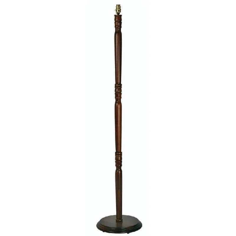 Glass Floor Lamp with Frosted Shades for Soft Diffused LightTraditional Dark Oak Wooden Floor Lamp