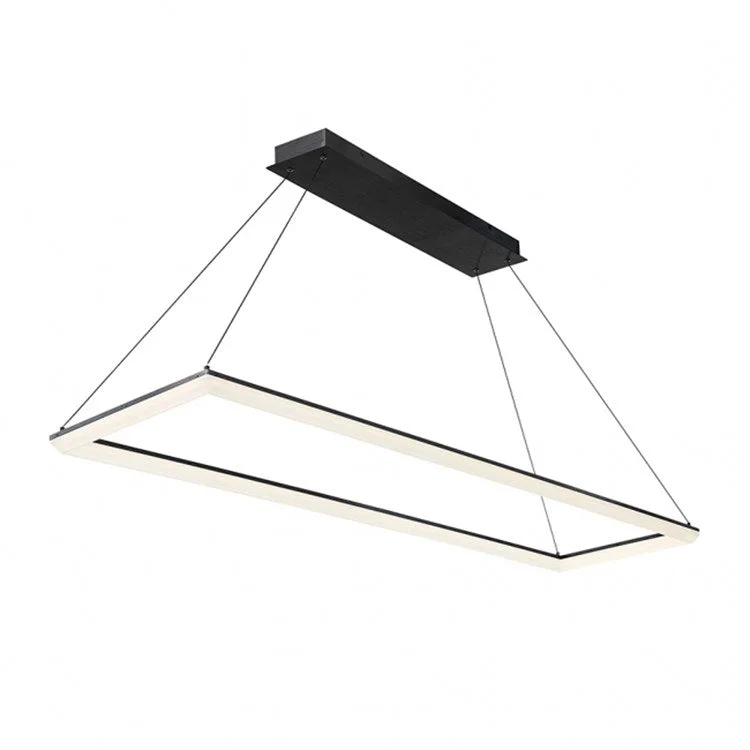 Glass Ceiling Lights with Frosted, Colored, or Etched GlassFrame Single-Light Rectangular 58" LED Pendant 3000K