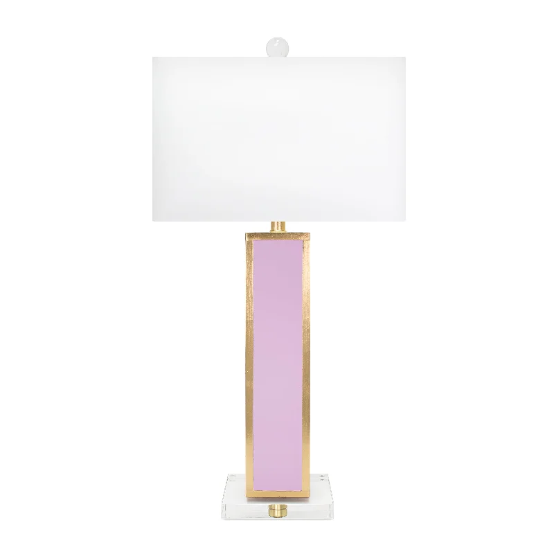 gothic style table lamps with dark finishes for a mysterious look31.5"H Lilac/Gold Blair Table Lamp with White Linen Shade