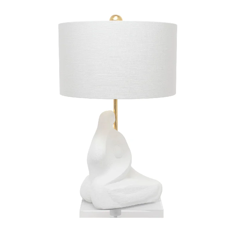 fabric table lamps with a linen shade for a relaxed and breathable lookBettina White Table Lamp with white linen drum shade