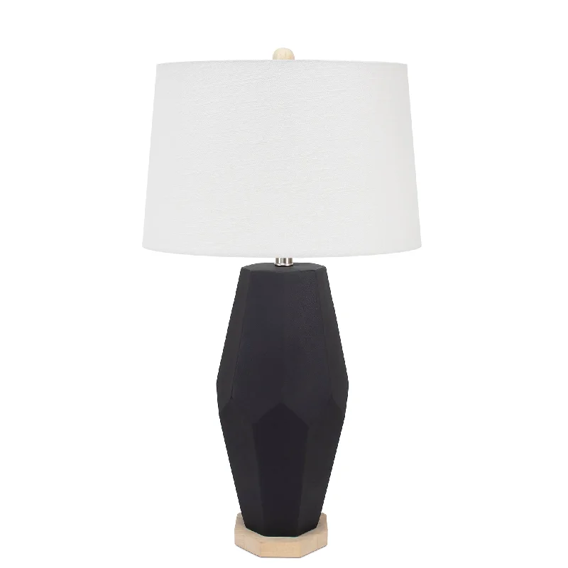 glass table lamps with a frosted surface for soft light diffusionBlack Pacifica Table Lamp- with 14x16x10 White Casual Linen Shade