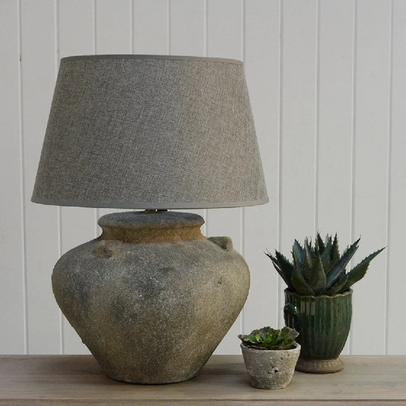 fabric table lamps with a linen shade for a relaxed and breathable lookCeramic Lamp with Dark Grey Shade 60cm