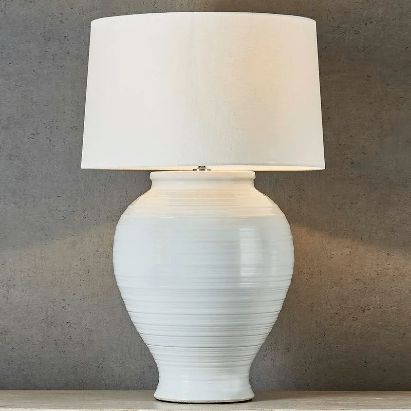 fabric table lamps with a linen shade for a relaxed and breathable lookClassic Glazed Ceramic Table Lamp