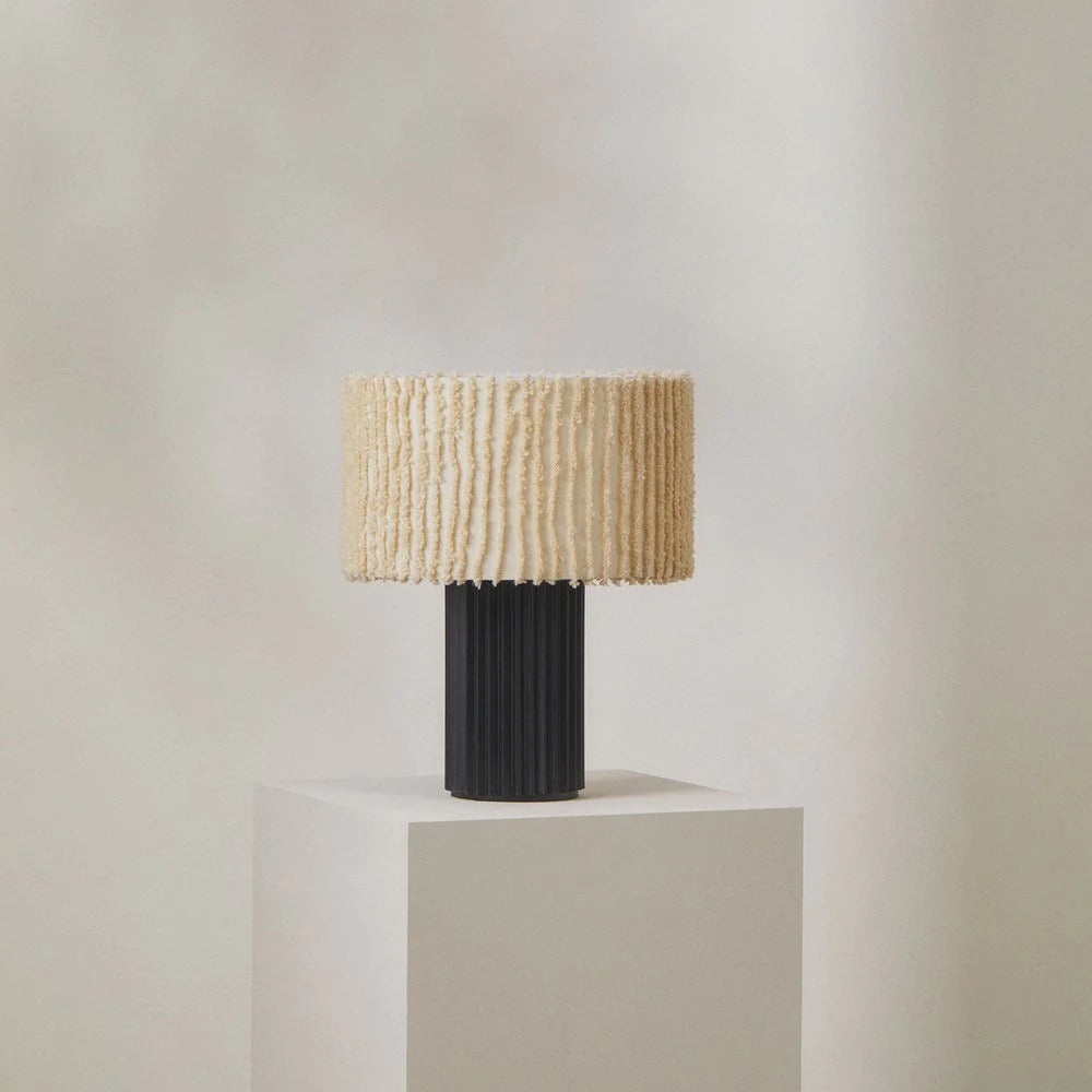 leather table lamps with a distressed texture for a rugged charmContemporary Short Textured Table Lamp