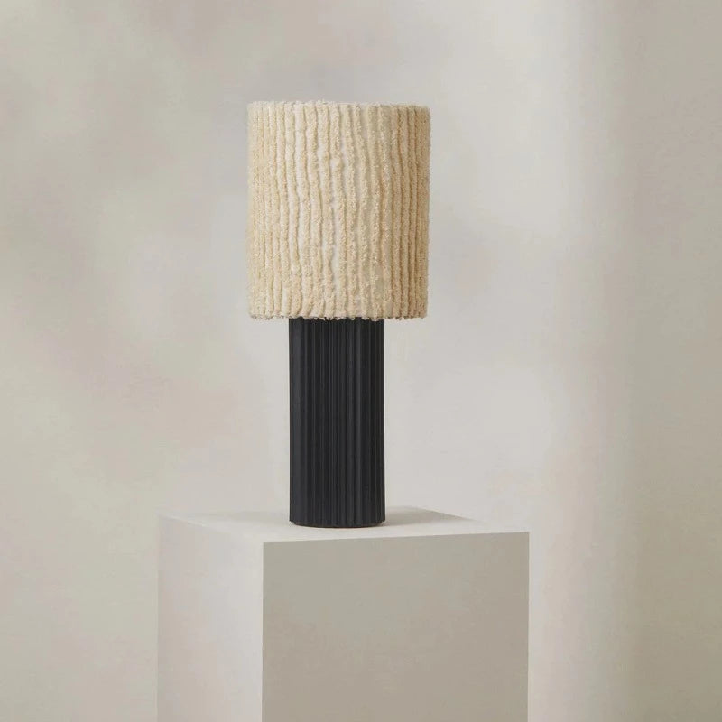 wooden table lamps with natural grain for a warm and organic feelContemporary Tall Textured Table Lamp