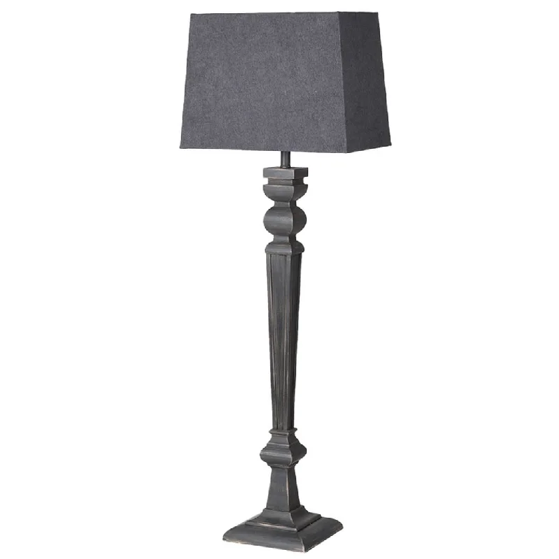 modern minimalist table lamps for contemporary living roomsExtra Tall Black Lamp with Black Shade 113cm