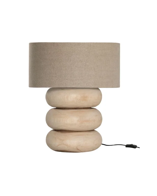 coastal style table lamps with nautical elements for beach housesHandcrafted Wooden Pebble Table Lamp | Rundu