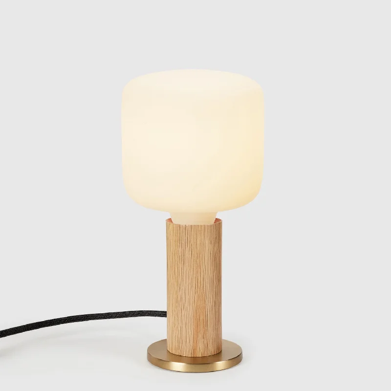 glass table lamps with a frosted surface for soft light diffusionKnuckle Table Lamp in Oak + Oblo