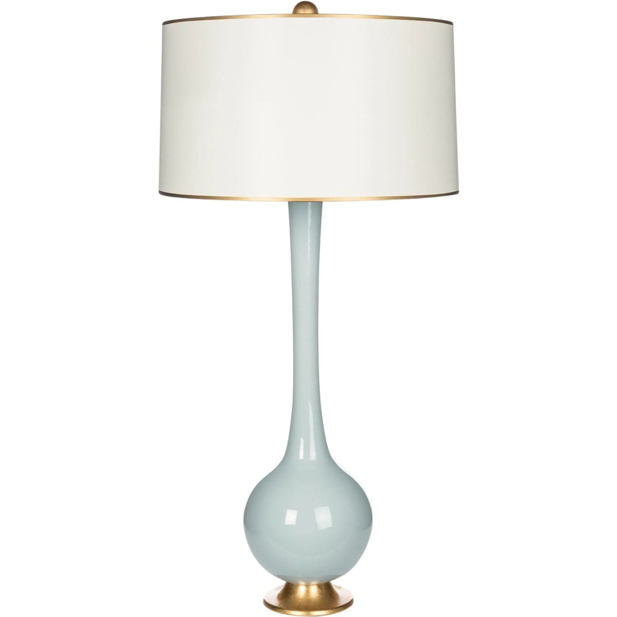 fabric table lamps with a linen shade for a relaxed and breathable lookLela Blue Table Lamp with White Cream Shade and Gold Trim