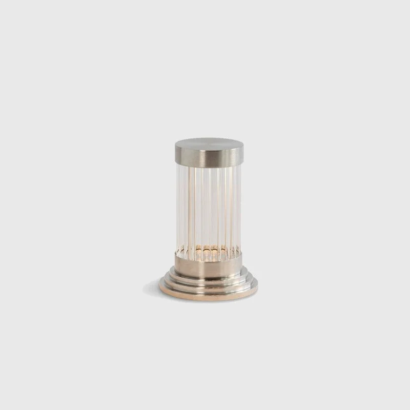 wooden table lamps with natural grain for a warm and organic feelMini Reeded Glass Table Lamp