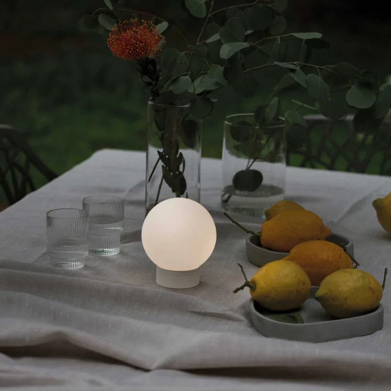 fabric table lamps with a linen shade for a relaxed and breathable lookMini Orb Portable Glass Lamp