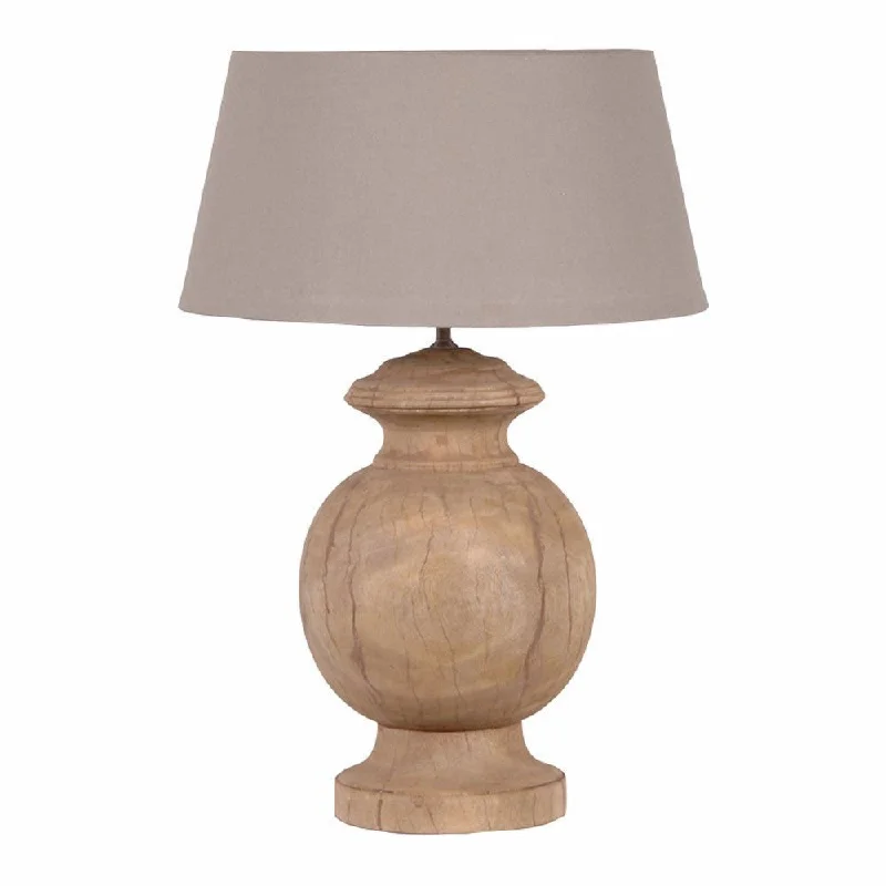 glass table lamps with a frosted surface for soft light diffusionNatural Wood Round Lamp With Shade 74cm