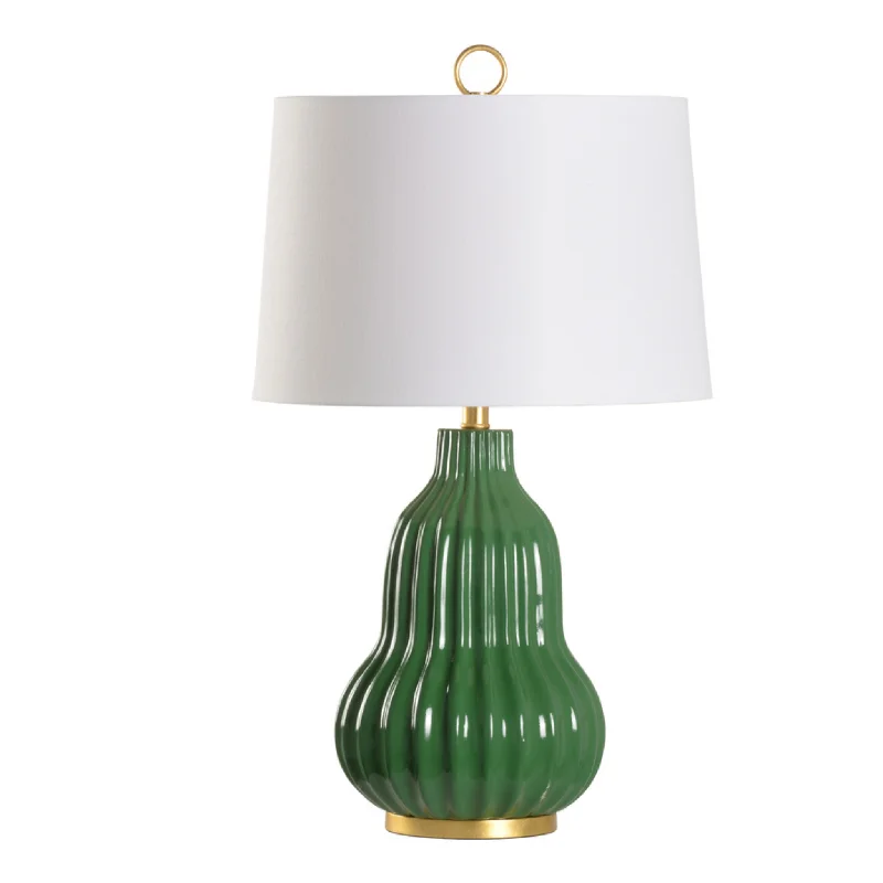 ceramic table lamps with hand painted designs for an artistic touchOliver Lamp in Parrot Green