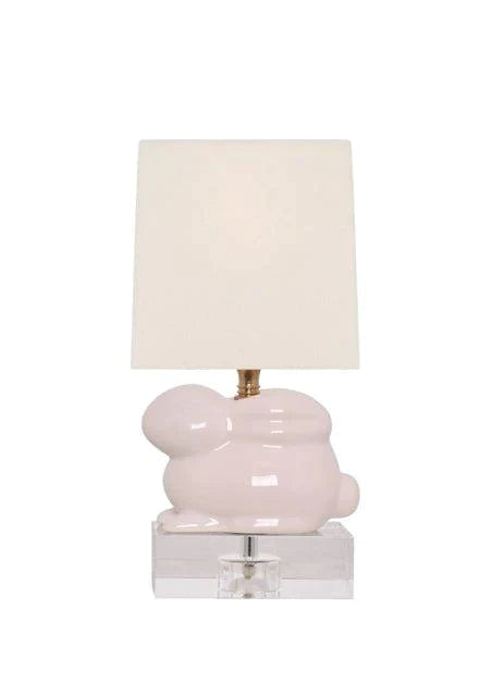 fabric table lamps with a linen shade for a relaxed and breathable lookPink Bunny Porcelain Table Lamp with Shade