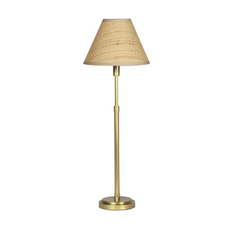 wooden table lamps with natural grain for a warm and organic feelPolly Buffet Lamp With Rattan Shade