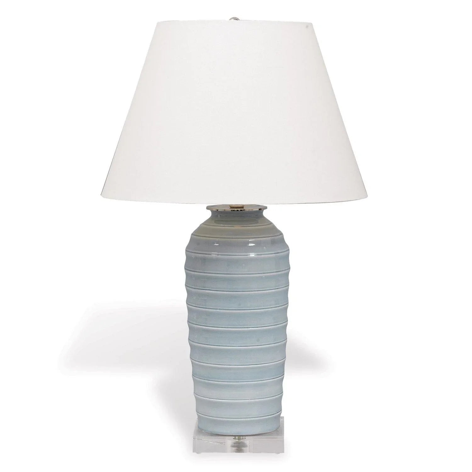 wooden table lamps with natural grain for a warm and organic feelRibbed Ceramic Table Lamp in Smoke