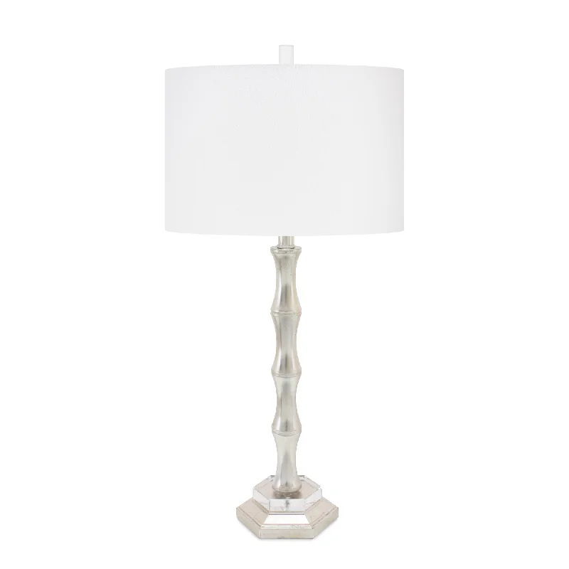 glass table lamps with a frosted surface for soft light diffusionSilver Moso Table Lamp with Casual Linen Shade