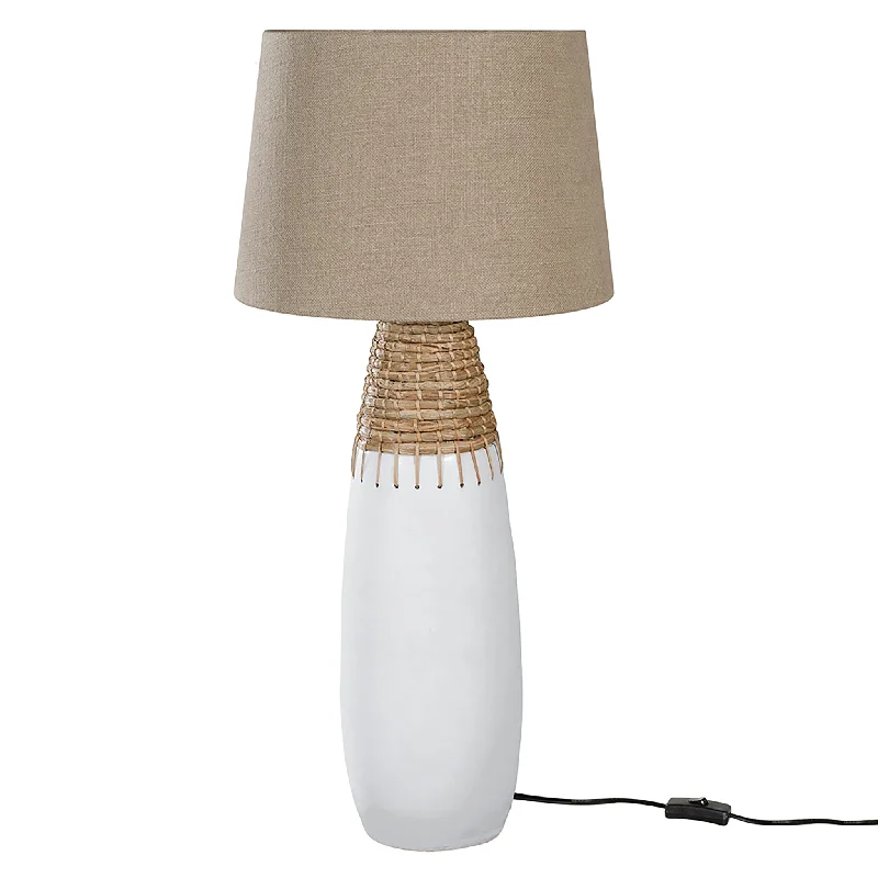 coastal style table lamps with nautical elements for beach housesTextured Rattan Tall Table Lamp | Induka