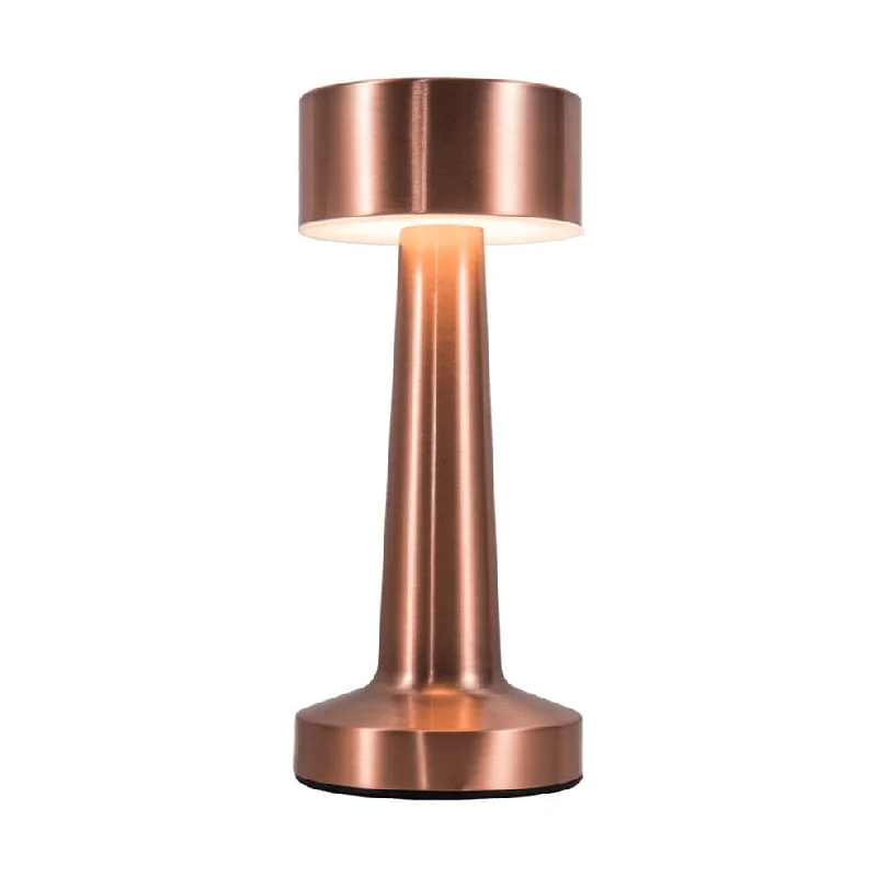 art deco table lamps with geometric shapes for a retro touchTurret Dimmable Rechargeable Table Lamp - Copper