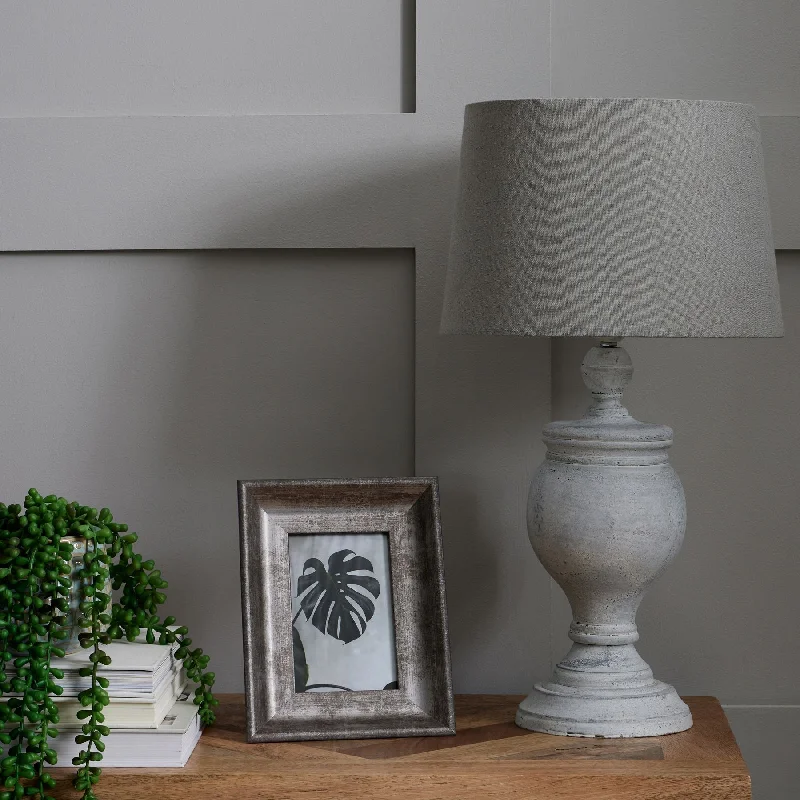 metal table lamps with a matte black finish for a sleek appearanceUna Table Lamp with Linen Shade 53cm