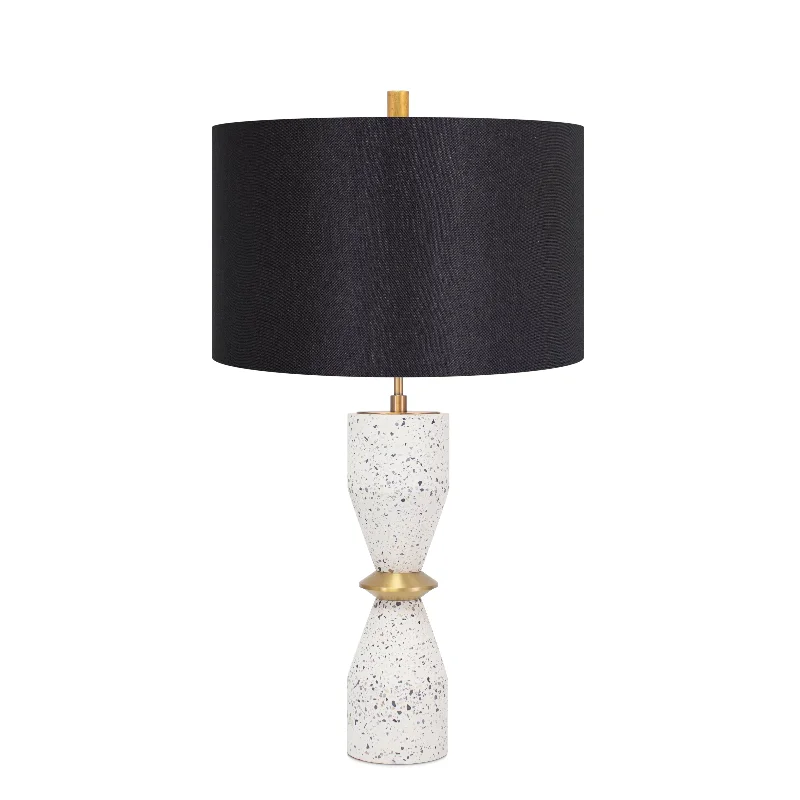 art deco table lamps with geometric shapes for a retro touchVenecia Table Lamp- with 16x16x10 Black Linen Shade