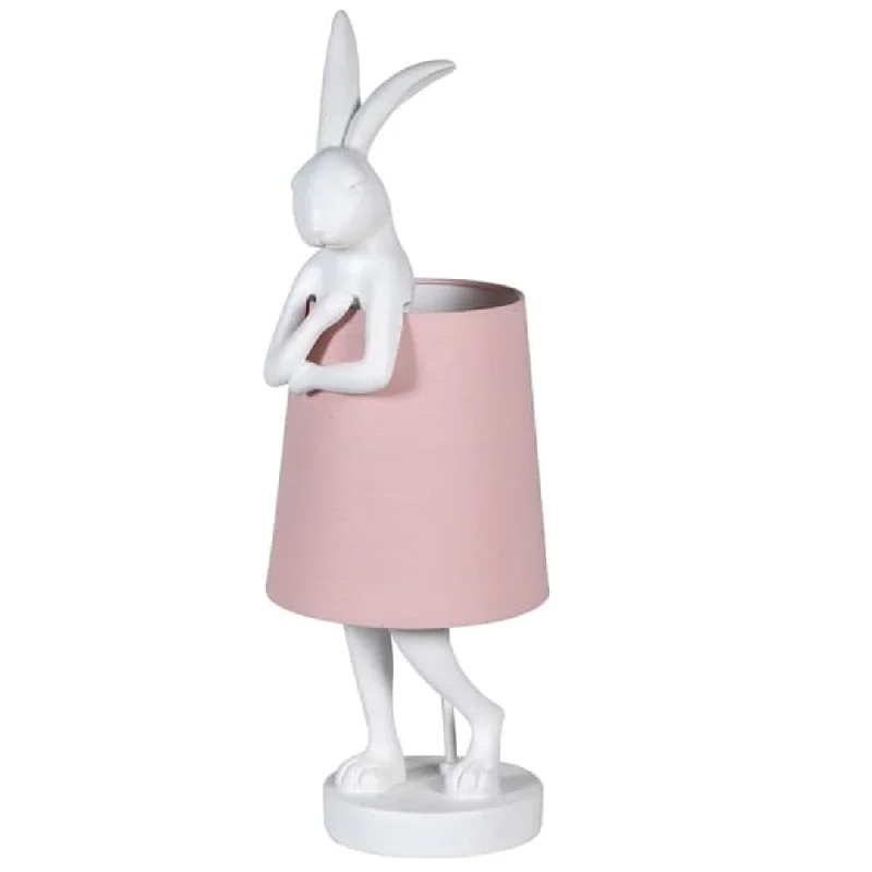 rustic farmhouse table lamps for cozy kitchensWhite Rabbit Pink Shade Table Lamp 63cm