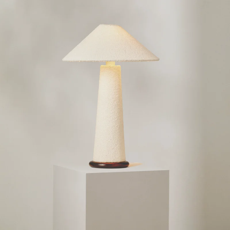 mid century modern table lamps with iconic designs for a stylish studyIvory Textured Boucle Table Lamp