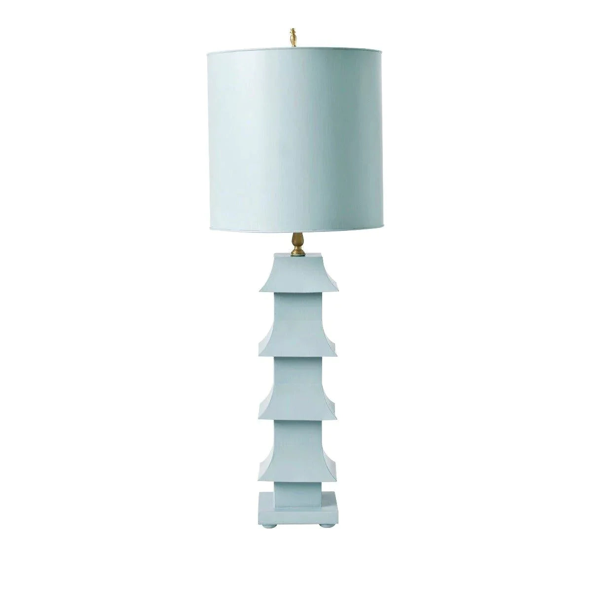 glass table lamps with a frosted surface for soft light diffusionTole Pagoda Table Lamp in Powder Blue