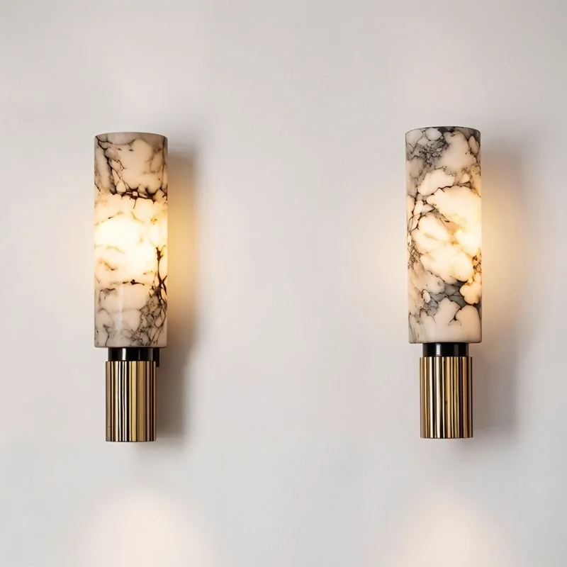 fabric wall lamps with a linen shade for a relaxed and breathable atmosphereAnsu Alabaster Wall Lamp