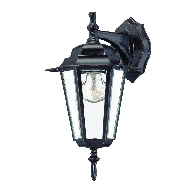 gothic style wall lamps with dark finishes for a mysterious libraryAntique Bronze Glass Hanging Lantern Wall Light By Homeroots