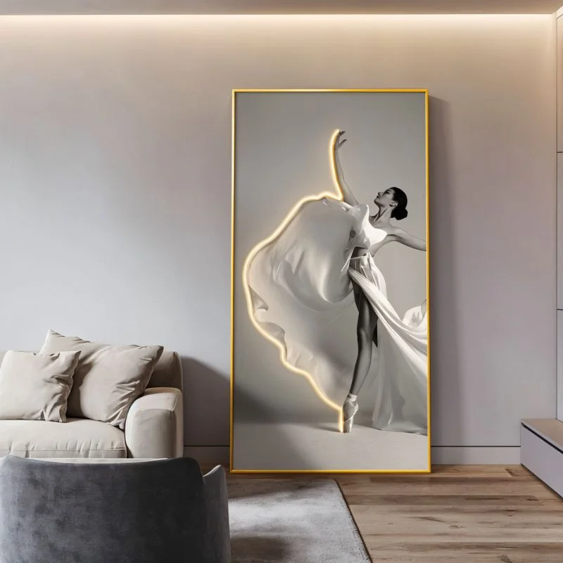 asian - inspired wall lamps with bamboo or paper shades for a zen - like Ballet Lines Illuminated Art