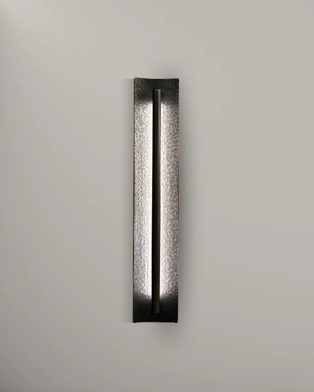 leather wall lamps with a distressed texture for a rugged and stylish lookBarlow Hammered