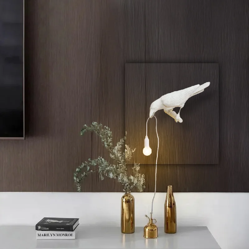 modern minimalist wall lamps for contemporary living roomsBeige Bird Wall Lamp HTD-IW1433-141