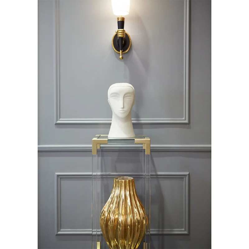 asian - inspired wall lamps with bamboo or paper shades for a zen - like Brass Hand Sconce