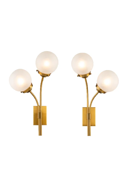 coastal style wall lamps with nautical elements for beachfront homesBrass White Globe Wall Lamps (2) | Liang & Eimil Opal