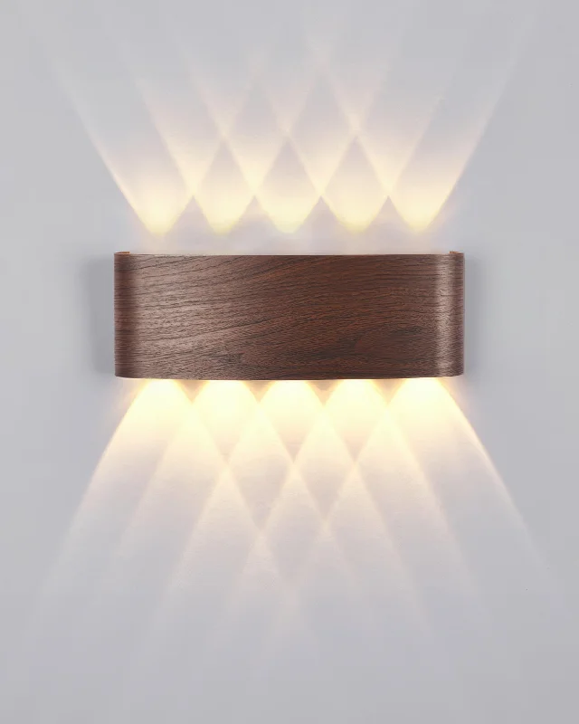 wood wall lamps with natural grain for a warm and organic feelLumina Woodgrain LED Sconce