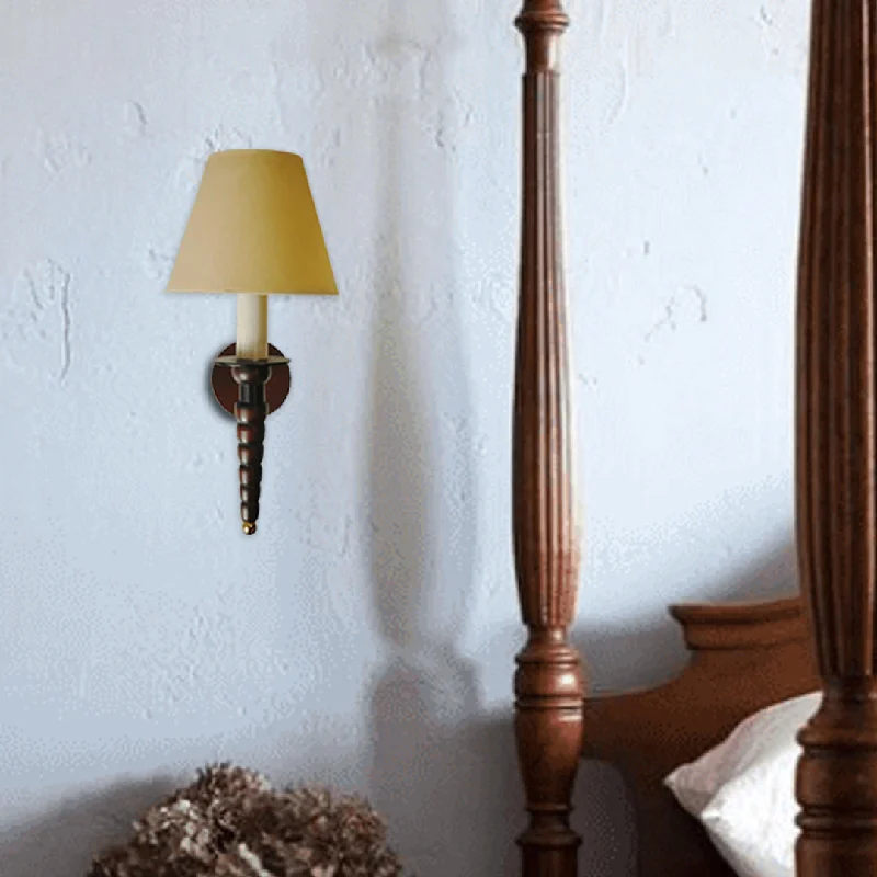 rustic farmhouse wall lamps with wooden accents for cozy bedroomsCobbler