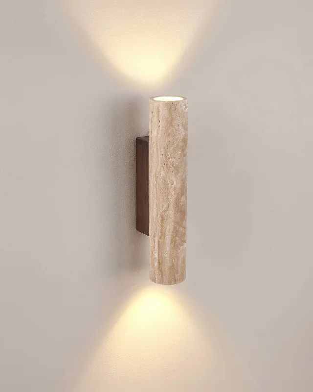 leather wall lamps with a distressed texture for a rugged and stylish lookDual Stone Beam Wabi-Sabi Wall Light