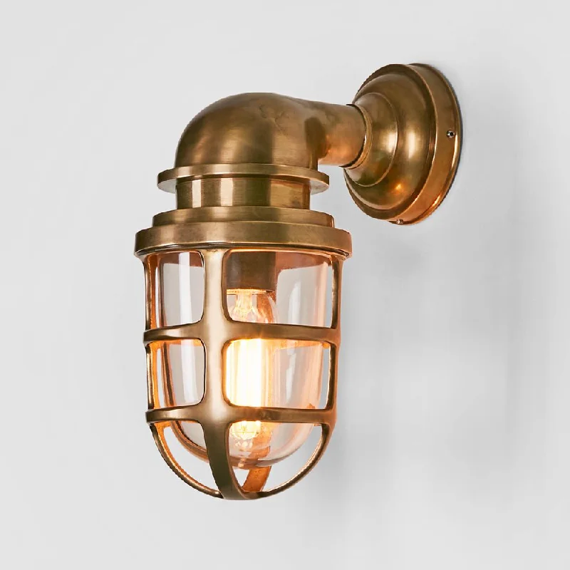 asian - inspired wall lamps with bamboo or paper shades for a zen - like Porto Wall Lantern Antique Brass