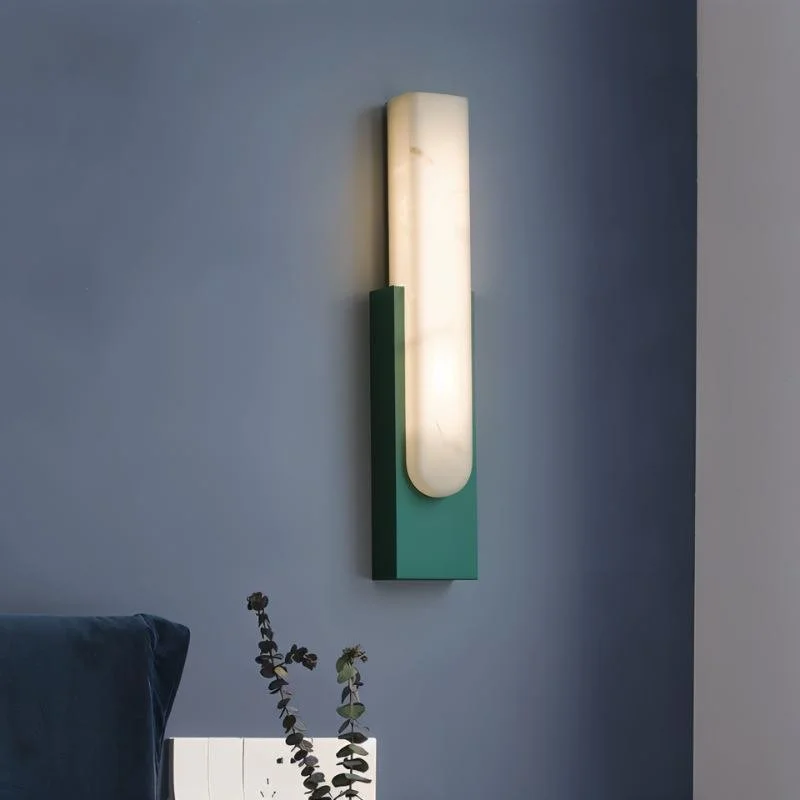 fabric wall lamps with a linen shade for a relaxed and breathable atmosphereEmilia Alabaster Wall Lamp